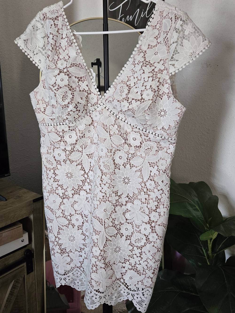 Generation Love White Lace Dress with Blush Lining
